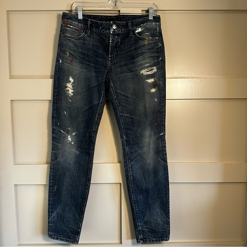 Koral Women's Distressed Jeans Paint Splatter- Size 27